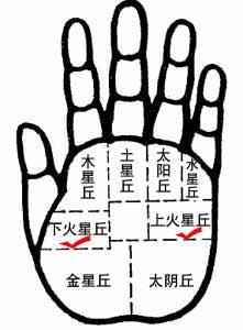 上、下火星丘的手相